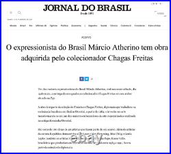 Marcio Atherino né 1957 (Brésil) Grande huile sur toile (2003)