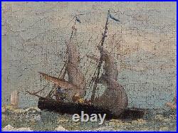 Marine Ecole française du XVIIIe siècle Huile sur toile