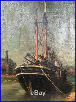 Marine. Frans Van damme (1858 / 1925). Huile sur toile