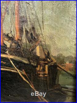 Marine. Frans Van damme (1858 / 1925). Huile sur toile