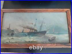 Marine. Huile sur toile signée XIXémé siècle