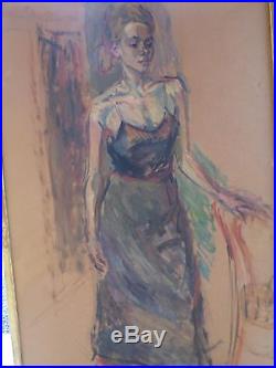 Maurice Blond 1899-1974-Pologne-Grande Huile-Femme-1953-Ecole de Paris-JUDAÏCA