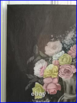 Nature morte huile sur toile Bouquet de roses et autres fleurs grand format Nature morte huile sur toile Bouquet de roses et autres fleurs grand format