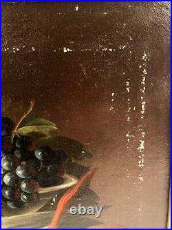 Nature morte, huile sur toile encadrée, XIXe