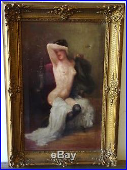 Nu Portrait de Femme Huile sur toile Ecole française XIX-XXème siècle