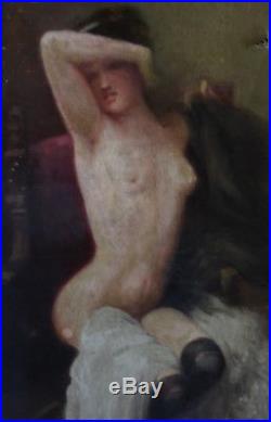 Nu Portrait de Femme Huile sur toile Ecole française XIX-XXème siècle