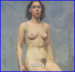 Nu Portrait de femme école française du XXème siècle huile sur toile Art Déco