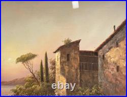 Original Vintage Marine Landscape Oil Painting on Canvas, Signed