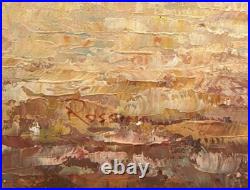Original Vintage Marine Landscape Oil Painting on Canvas, Signed