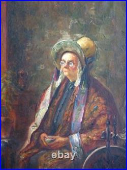 PEINTURE IMPRESSIONNISTE XXe (VERS 1910/20)-PORTRAIT DE FEMME, LA COUTURIÈRE