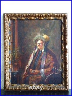 PEINTURE IMPRESSIONNISTE XXe (VERS 1910/20)-PORTRAIT DE FEMME, LA COUTURIÈRE