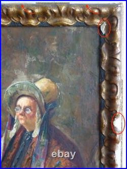 PEINTURE IMPRESSIONNISTE XXe (VERS 1910/20)-PORTRAIT DE FEMME, LA COUTURIÈRE
