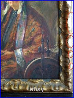 PEINTURE IMPRESSIONNISTE XXe (VERS 1910/20)-PORTRAIT DE FEMME, LA COUTURIÈRE