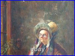 PEINTURE IMPRESSIONNISTE XXe (VERS 1910/20)-PORTRAIT DE FEMME, LA COUTURIÈRE