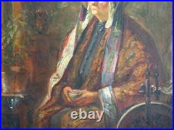 PEINTURE IMPRESSIONNISTE XXe (VERS 1910/20)-PORTRAIT DE FEMME, LA COUTURIÈRE