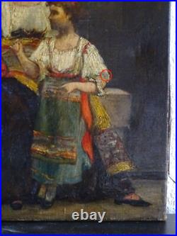 PEINTURE ROMANTIQUE XIXe-PORTRAIT D'UNE COUTURIÈRE ITALIENNE-LE BEL ESPRIT COROT