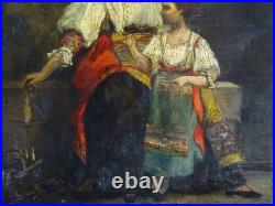 PEINTURE ROMANTIQUE XIXe-PORTRAIT D'UNE COUTURIÈRE ITALIENNE-LE BEL ESPRIT COROT