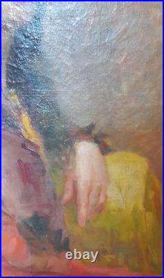 PORTRAIT D'UNE GITANE DEBUT XX ème A RESTAURER HUILE SUR TOILE