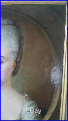 PORTRAIT FEMME DE QUALITE NOBLE EPOQUE LOUIS XVI 18ème siècle Huile sur toile
