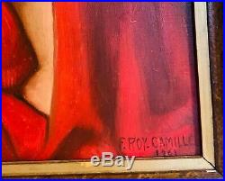 PORTRAIT huile sur toile datée 1961 et Signée F ROY CAMILLE