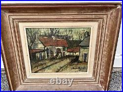 Painting QUINTIN, Breton school Village alley in autumn Oil on canvas