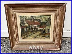Painting QUINTIN, Breton school Village alley in autumn Oil on canvas