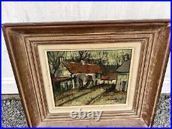 Painting QUINTIN, Breton school Village alley in autumn Oil on canvas