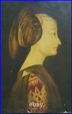 Paire portrait ancien Renaissance Haute époque médiéval Reine Médicis Italie
