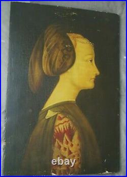 Paire portrait ancien Renaissance Haute époque médiéval Reine Médicis Italie