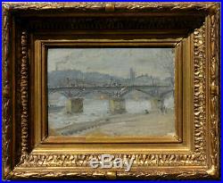 Paris, 1890, Le Pont Des Arts Signature à Déchiffrer Petit Impressionniste