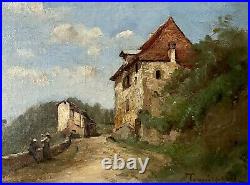 Paul Désiré Trouillebert (1829 1900) Huile sur toile, paysage de Savoie
