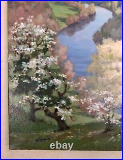 Paysage De La Creuse, Huile Sur Toile Signée G. Lorain, Peinture, Tableau, XXe