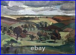 Paysage Du Beauvaisis, Huile Sur Toile Signée J. Sueur 1934, Grand Format