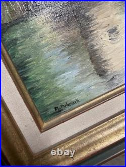 Peinture Ancienne Château Huile sur Toile Signée Peinture Ancienne Château Huile sur Toile Signée