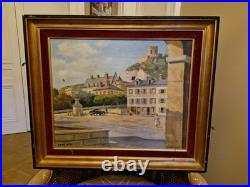 Peinture Ancienne Huile Sur Toile Georges LATTES, vue De Village Peinture Ancienne Huile Sur Toile Georges LATTES, vue De Village