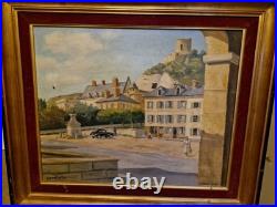Peinture Ancienne Huile Sur Toile Georges LATTES, vue De Village Peinture Ancienne Huile Sur Toile Georges LATTES, vue De Village