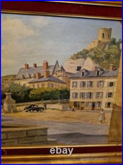 Peinture Ancienne Huile Sur Toile Georges LATTES, vue De Village Peinture Ancienne Huile Sur Toile Georges LATTES, vue De Village