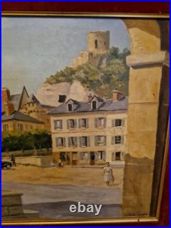 Peinture Ancienne Huile Sur Toile Georges LATTES, vue De Village Peinture Ancienne Huile Sur Toile Georges LATTES, vue De Village