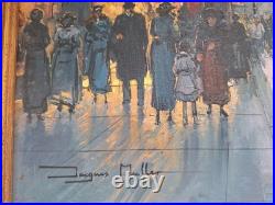 Peinture Ancienne Huile Sur Toile Paris Paysage Architecture, Tableau Encadré