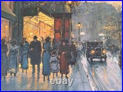 Peinture Ancienne Huile Sur Toile Paris Paysage Architecture, Tableau Encadré