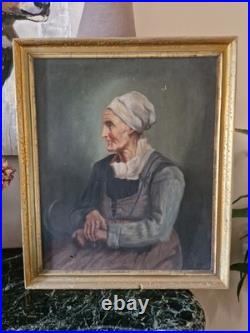 Peinture Ancienne Huile Sur Toile Portrait De Femme Peinture Ancienne Huile Sur Toile Portrait De Femme