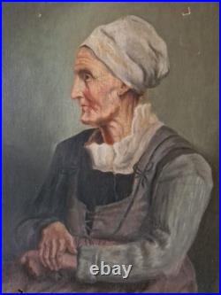 Peinture Ancienne Huile Sur Toile Portrait De Femme Peinture Ancienne Huile Sur Toile Portrait De Femme