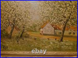 Peinture Ancienne Huile Sur Toile Poule Signée Adolphe POOT