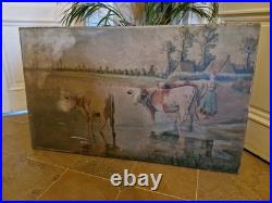 Peinture Ancienne Huile Sur Toile Représentant Des Vaches