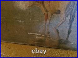 Peinture Ancienne Huile Sur Toile Représentant Des Vaches