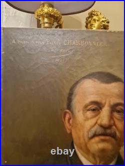 Peinture Ancienne Huile Sur Toile Représentant Un Chasseur