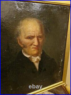 Peinture Ancienne, Huile Sur Tolle Représentant Un Portrait D'homme Époque XIX È