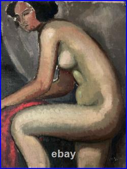 Peinture Huile Sur Toile 1930 Femme Nue Nu Atelier Fauve Fauvismes À Identifier