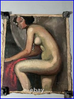 Peinture Huile Sur Toile 1930 Femme Nue Nu Atelier Fauve Fauvismes À Identifier