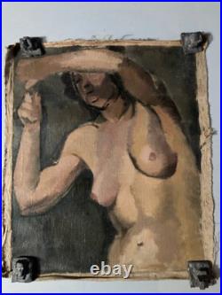 Peinture Huile Sur Toile 1930 Femme Nue Nu Atelier Fauve Fauvismes À Identifier